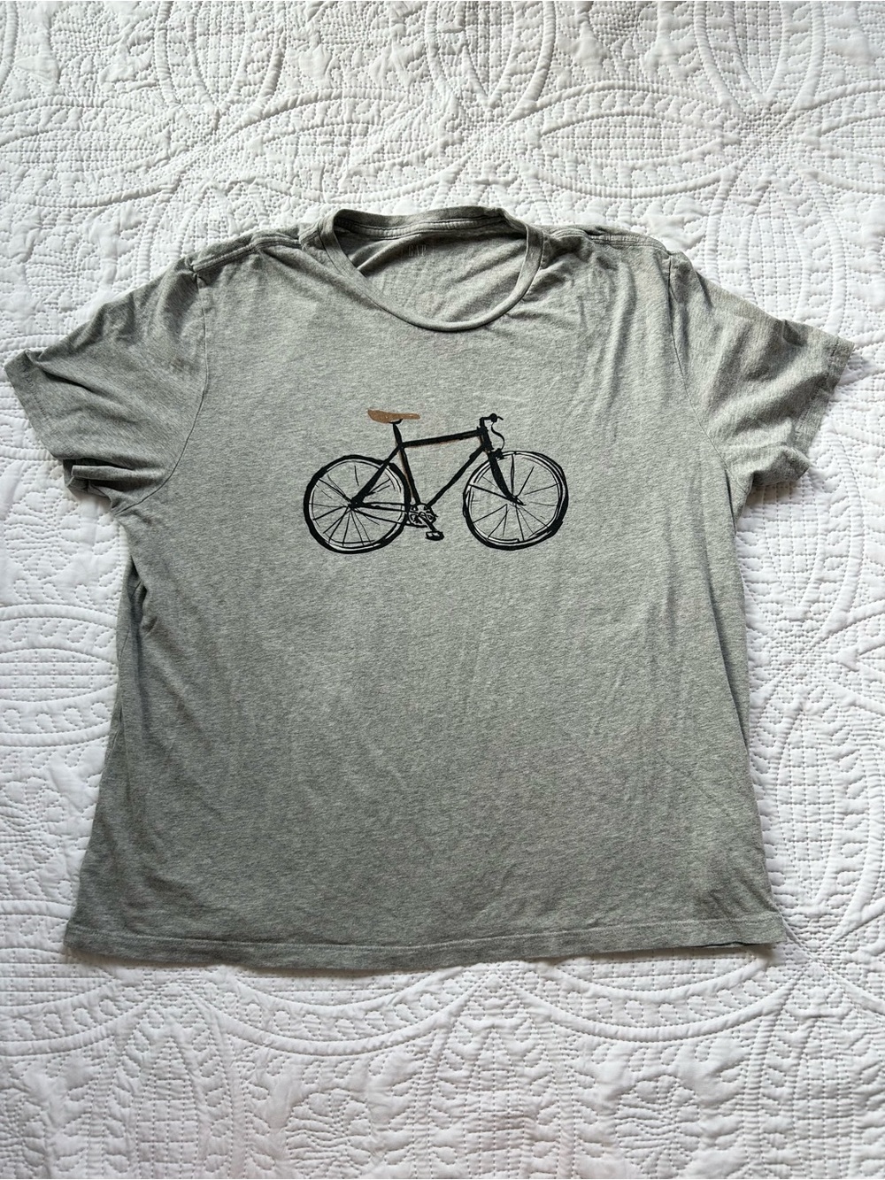 GAP Men's Heather Gray Bike Graphic Short Sleeve Tee